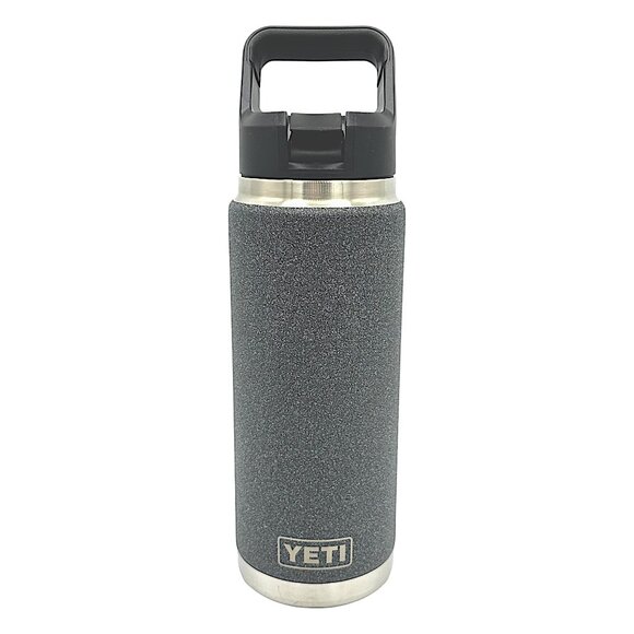LASER ENGRAVED PERSONALIZATION YETI 26oz. BOTTLE WITH STRAW LID - BLACK STONE - Picture 1 of 2